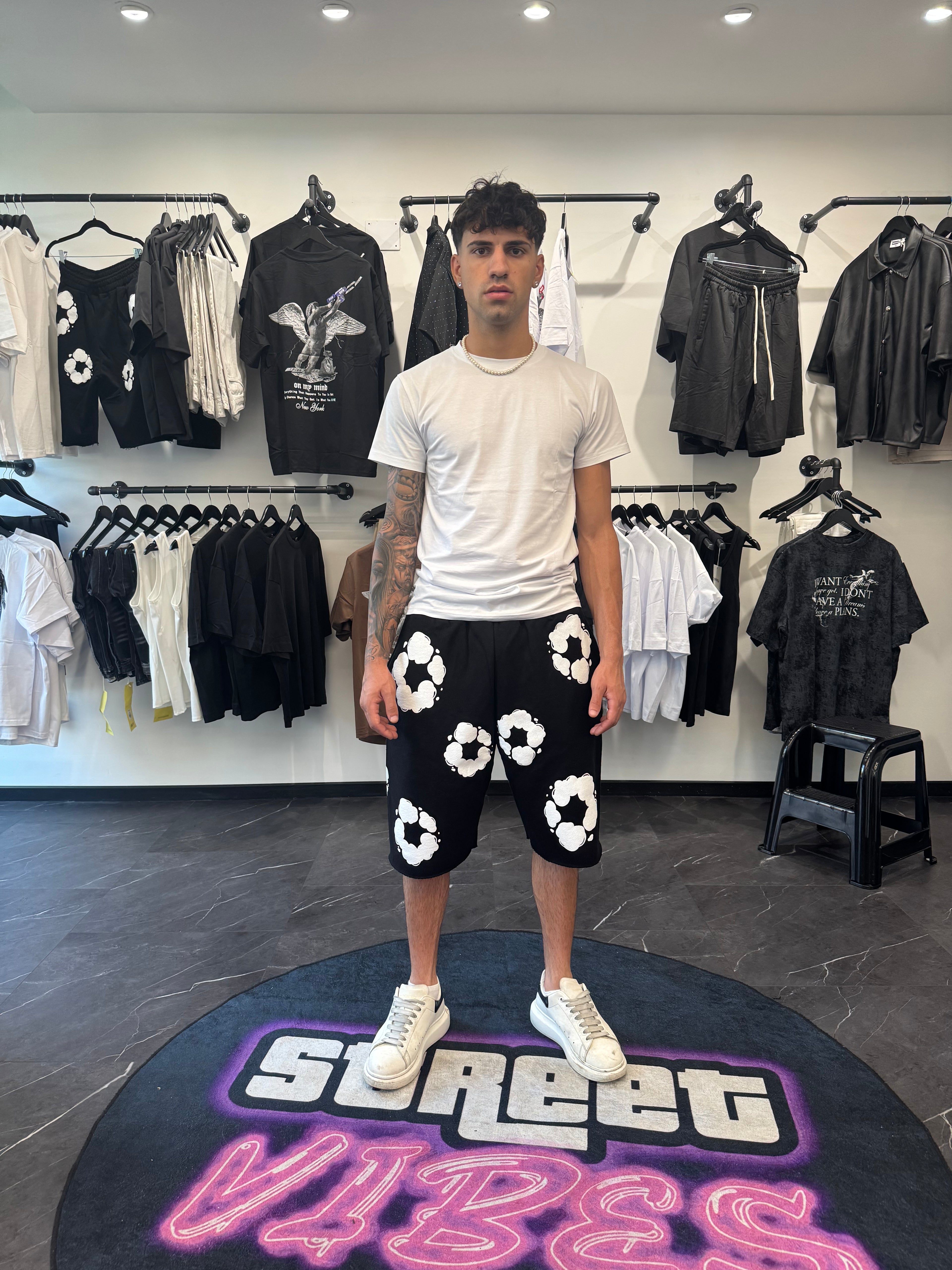 Shorts Flower Black