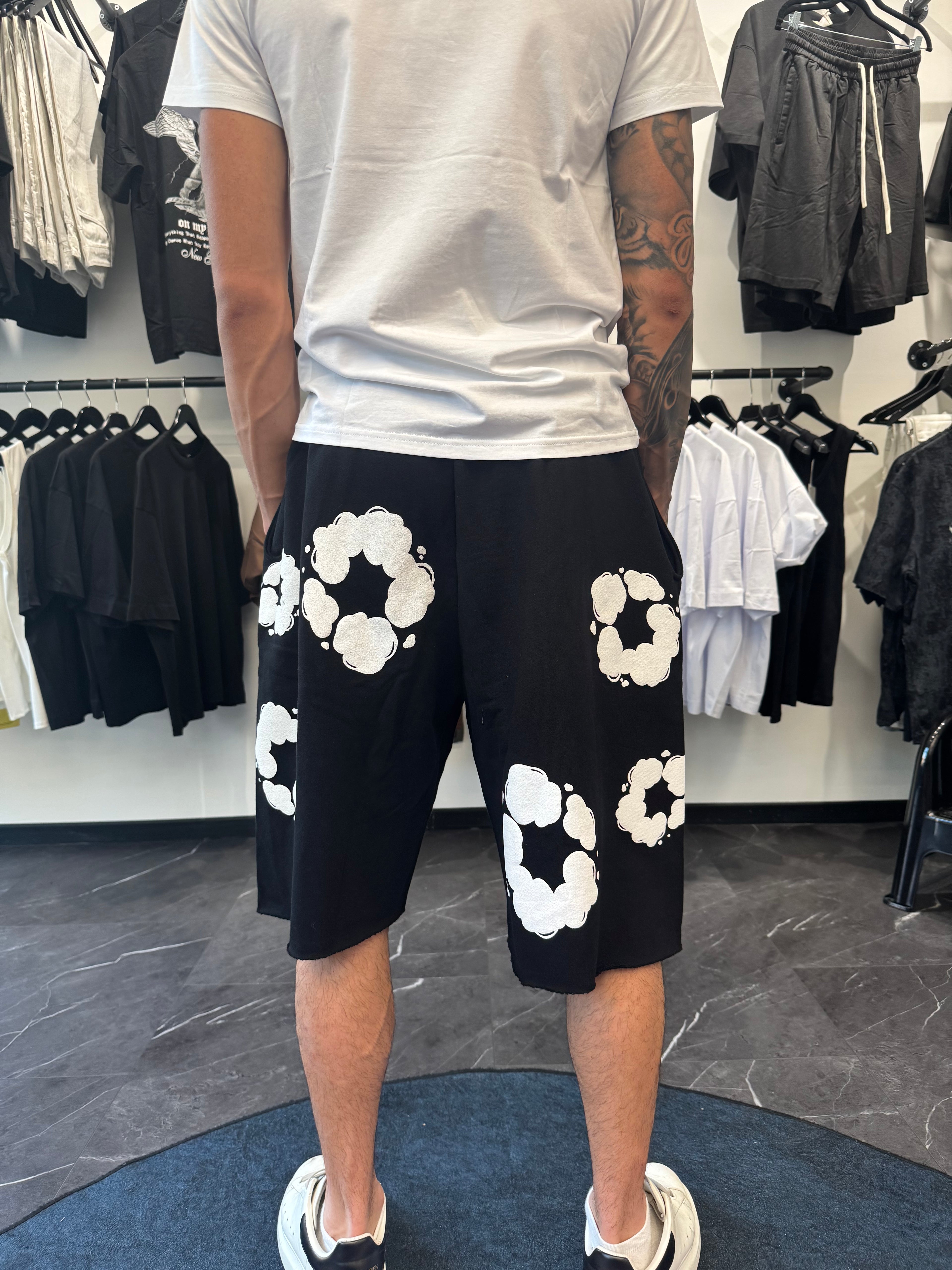Shorts Flower Black