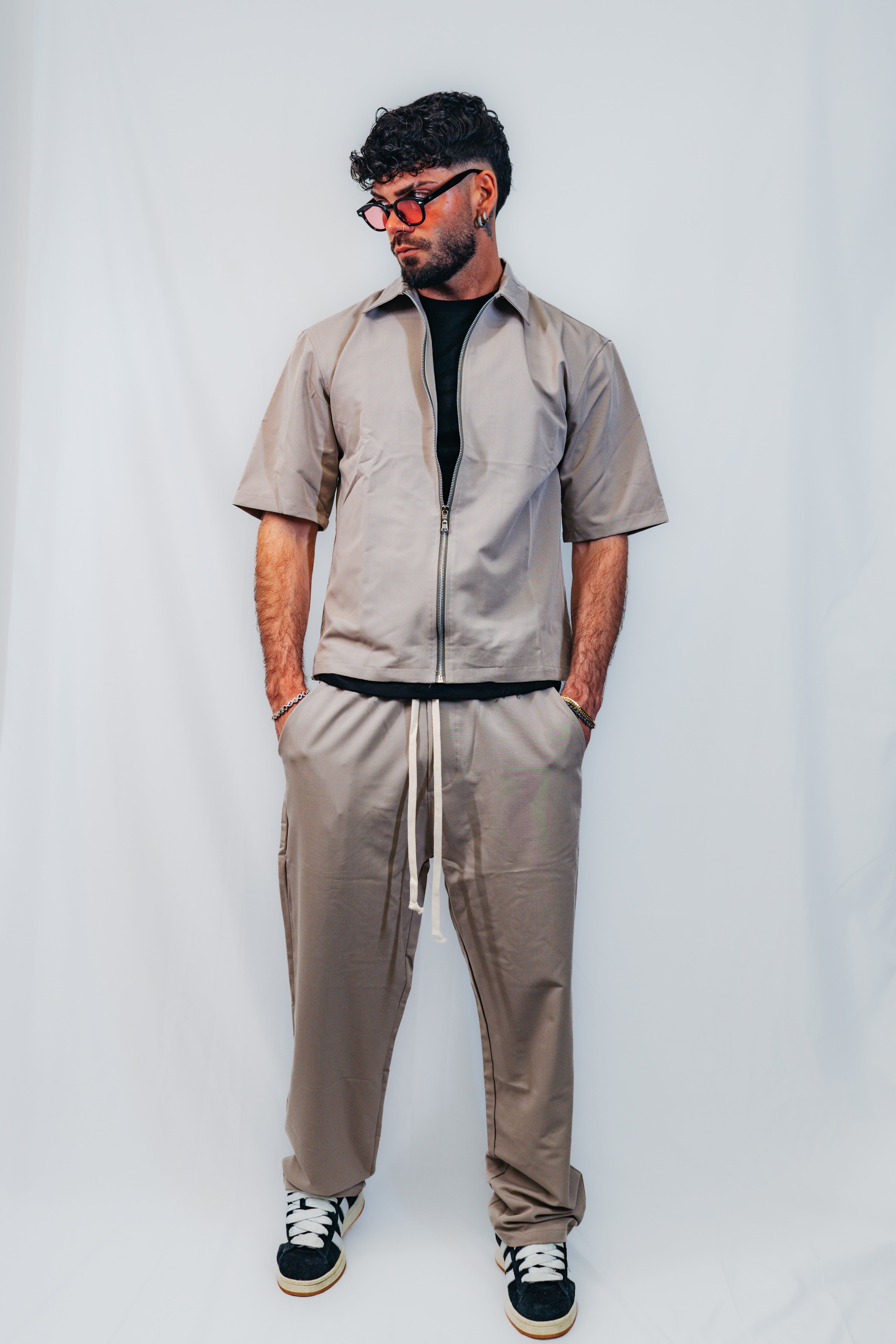 Coordinato beige zip