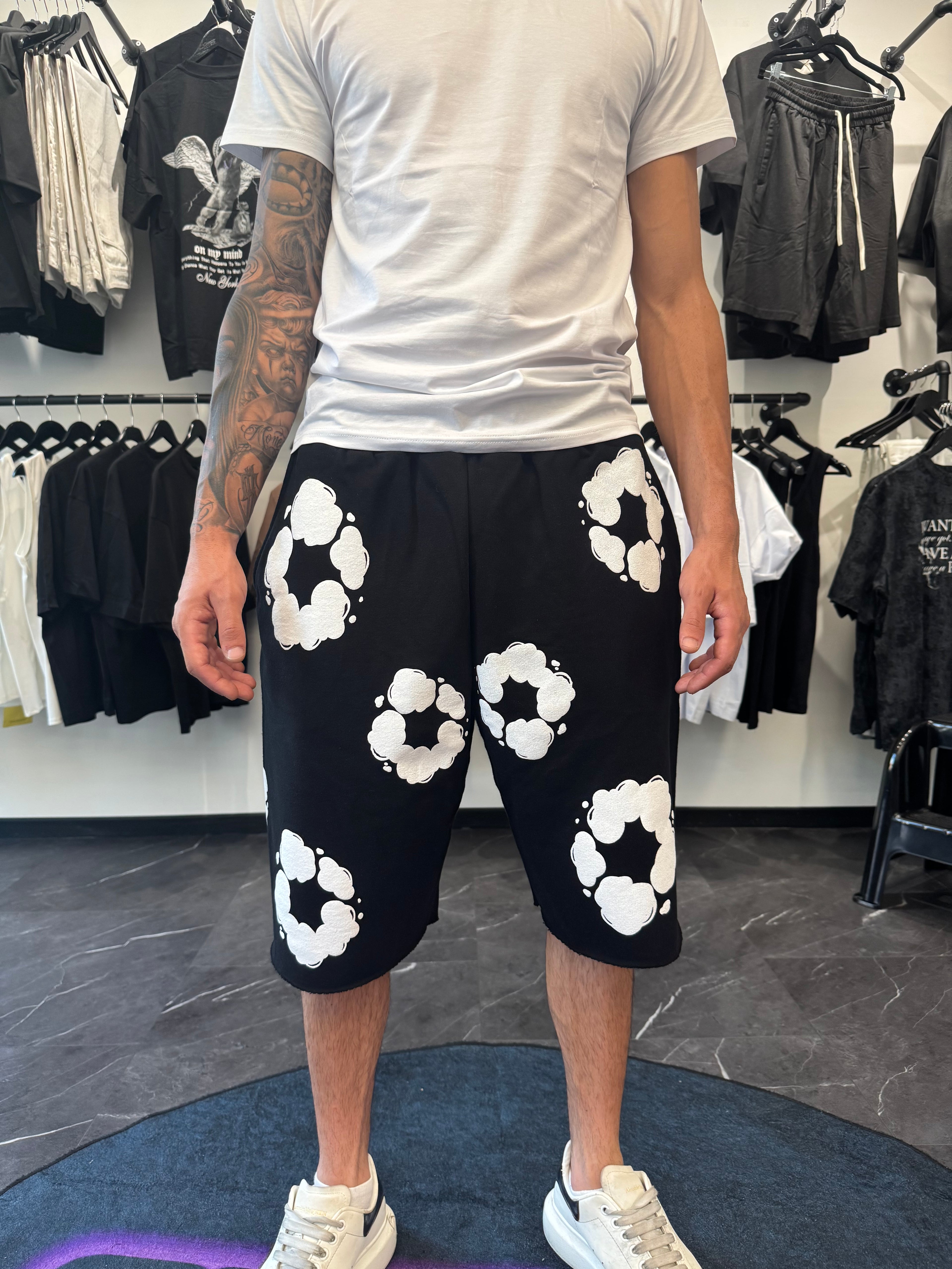 Shorts Flower Black