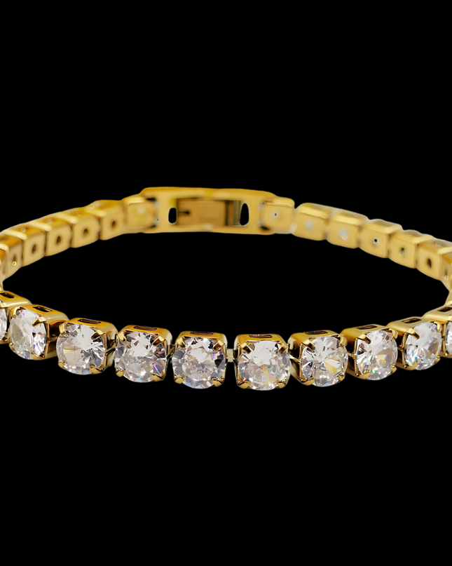 Bracciale Tennis oro – gioiello in acciaio streetwear uomo | Street Vibes