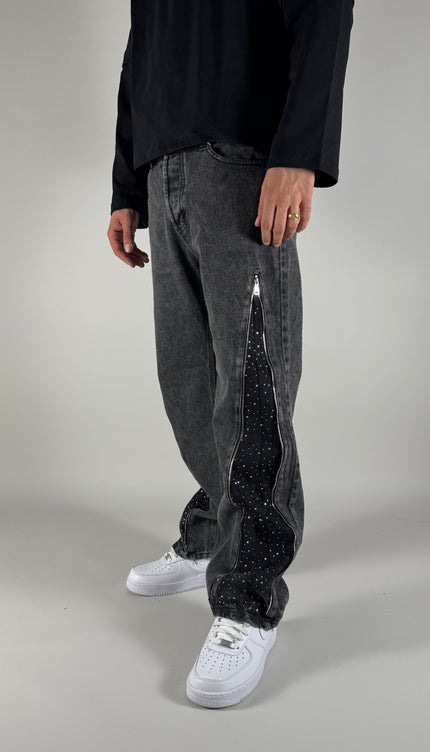 Jeans Zip Diamonds – streetwear uomo | Street Vibes