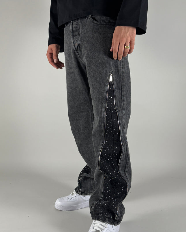 Jeans Zip Diamonds – streetwear uomo | Street Vibes