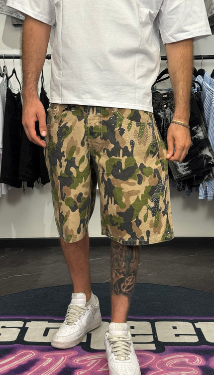 Shorts Camo Strass