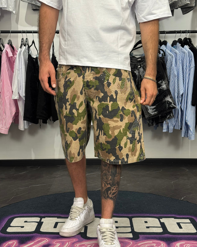 Shorts Camo Strass