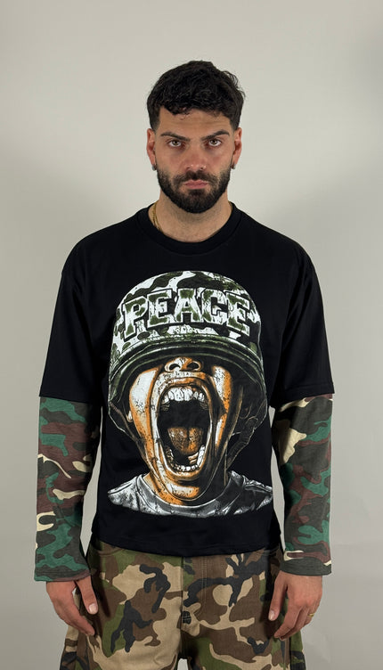 Long Sleeve Peace Camo – longsleeve streetwear uomo | Street Vibes (foto 2)