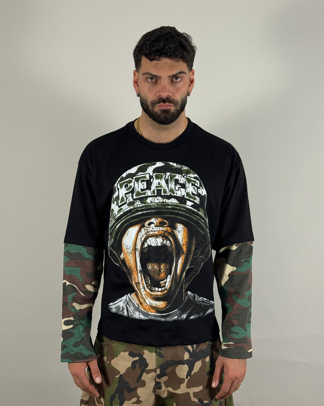 Long Sleeve Peace Camo – longsleeve streetwear uomo | Street Vibes (foto 2)