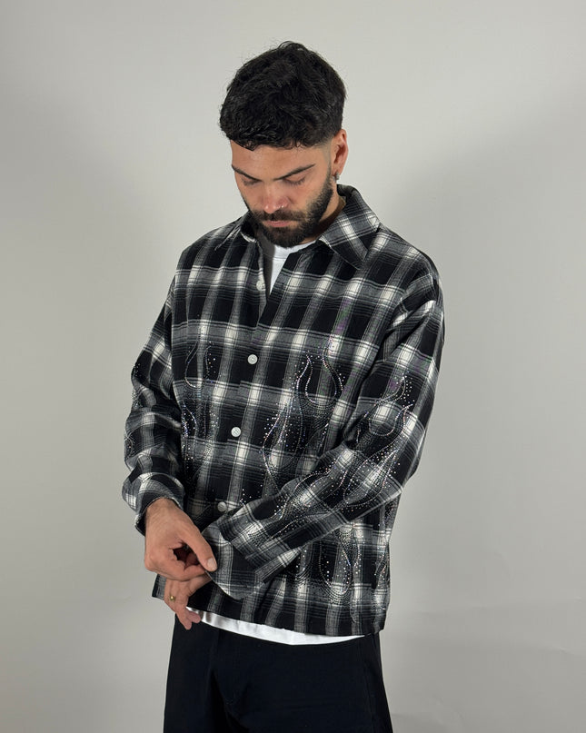 Camicia Flames – streetwear uomo | Street Vibes (foto 2)