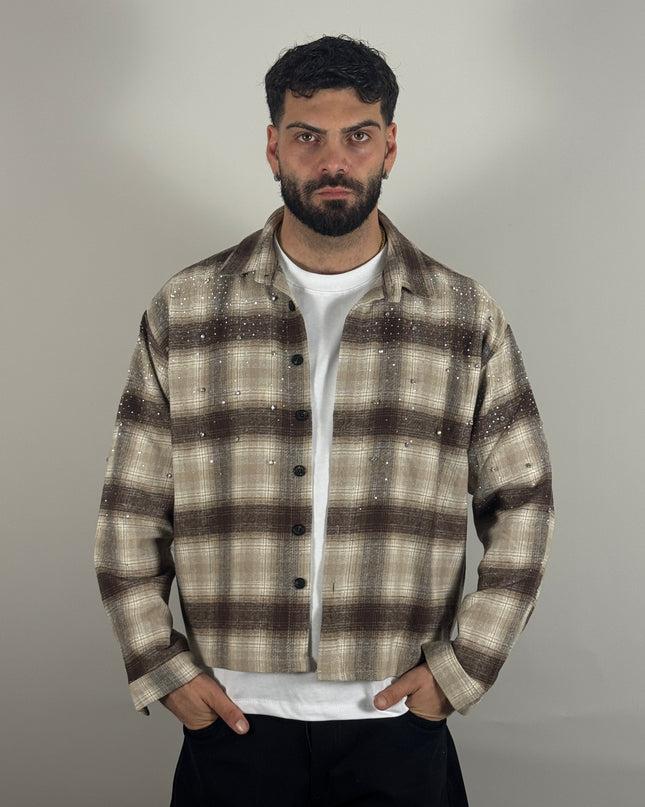 Camicia Diamonds Élite beige – streetwear uomo | Street Vibes (foto 4)