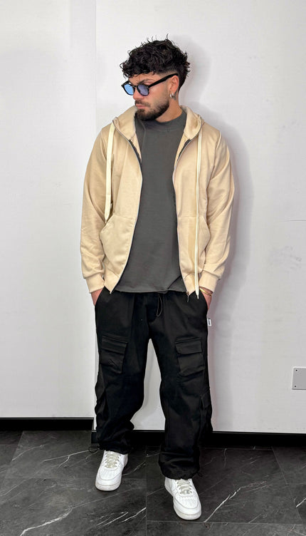 Hoodie Zip Beige