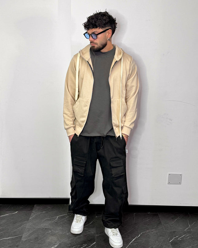 Hoodie Zip Beige