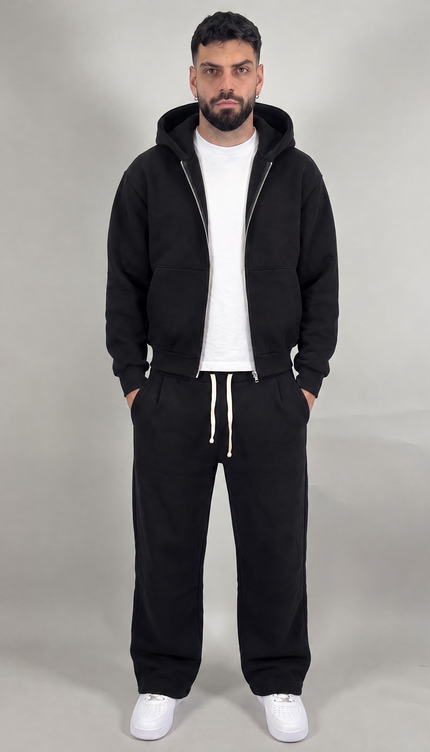 Tuta Comfy Zip nero – streetwear uomo | Street Vibes