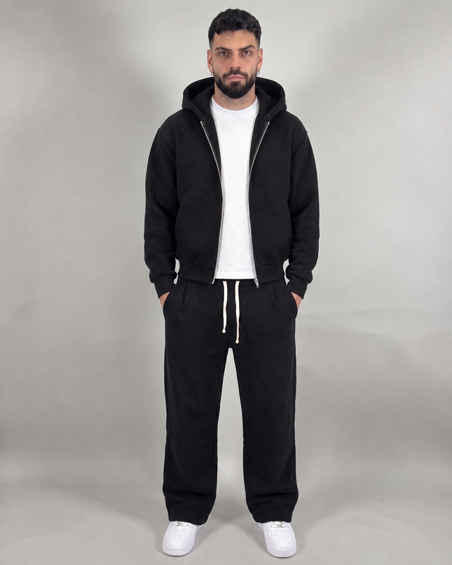 Tuta Comfy Zip nero – streetwear uomo | Street Vibes