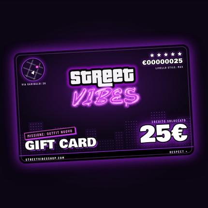 Gift card Street Vibes da 25 € – buono regalo digitale per abbigliamento streetwear
