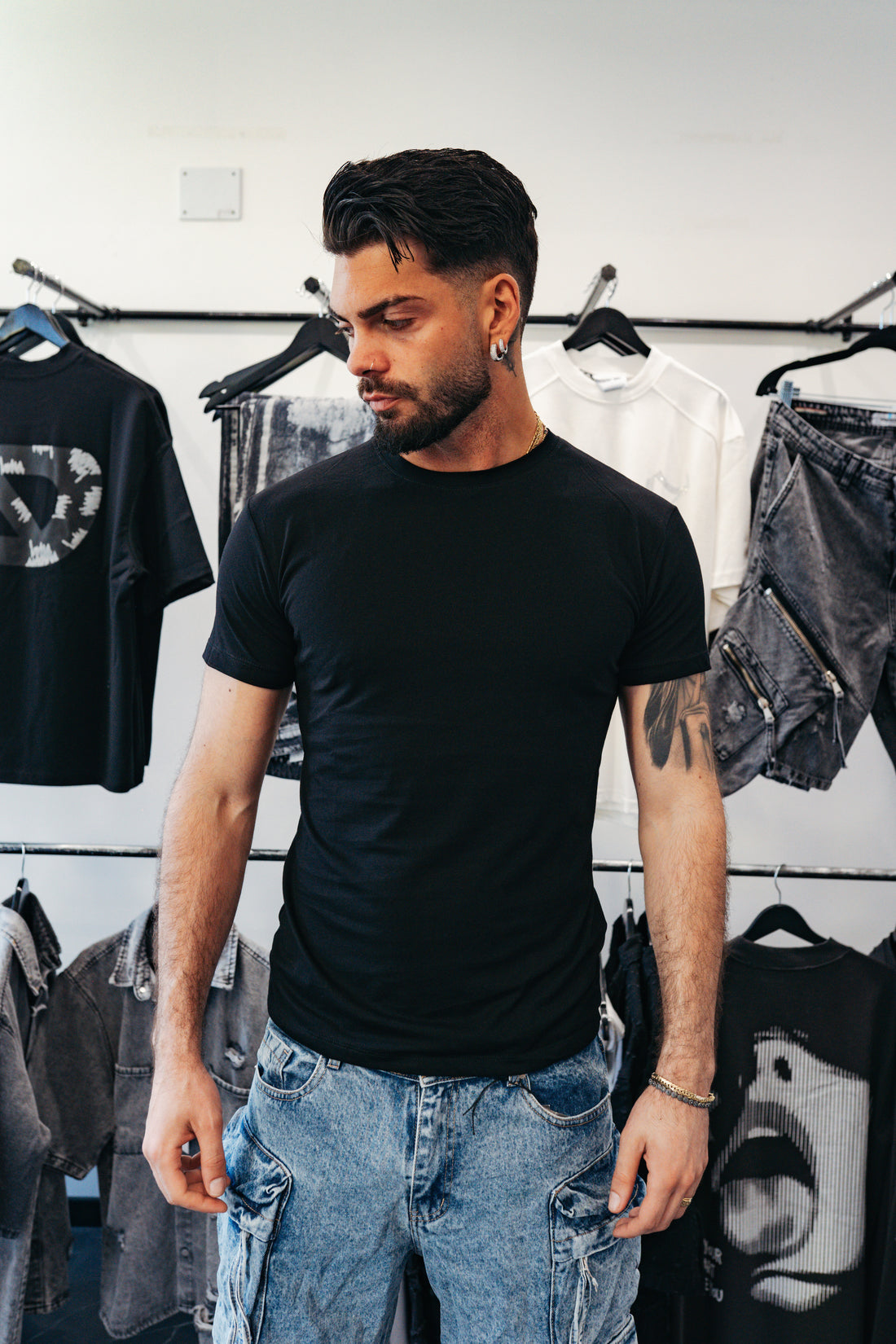 T-shirt stretch nero