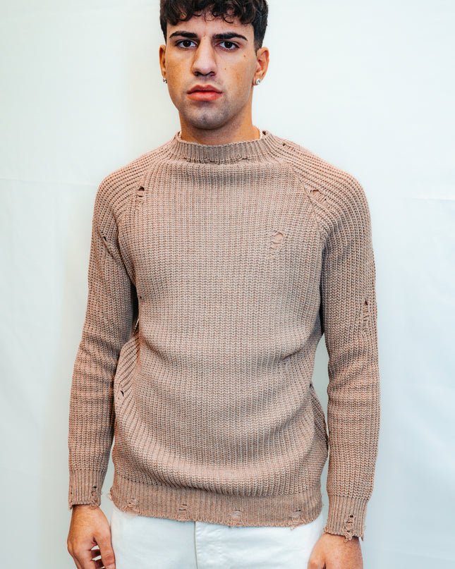 Maglione Strappato Beige