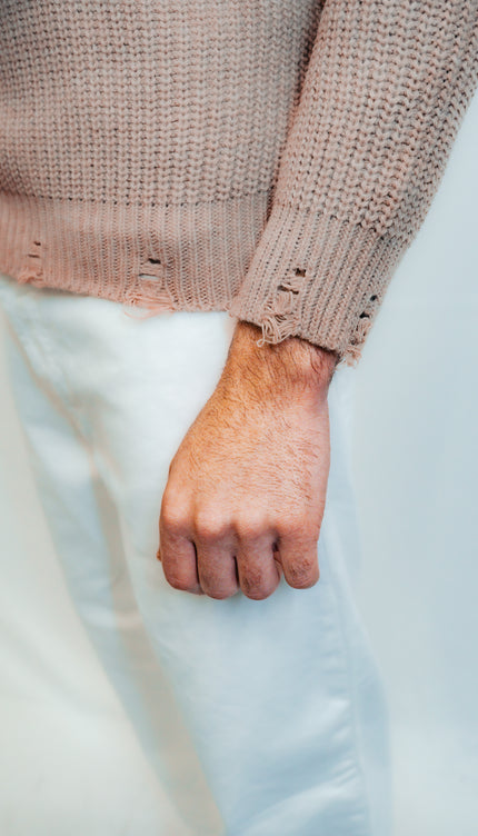 Maglione Strappato Beige