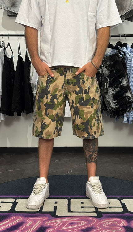Shorts Camo Strass
