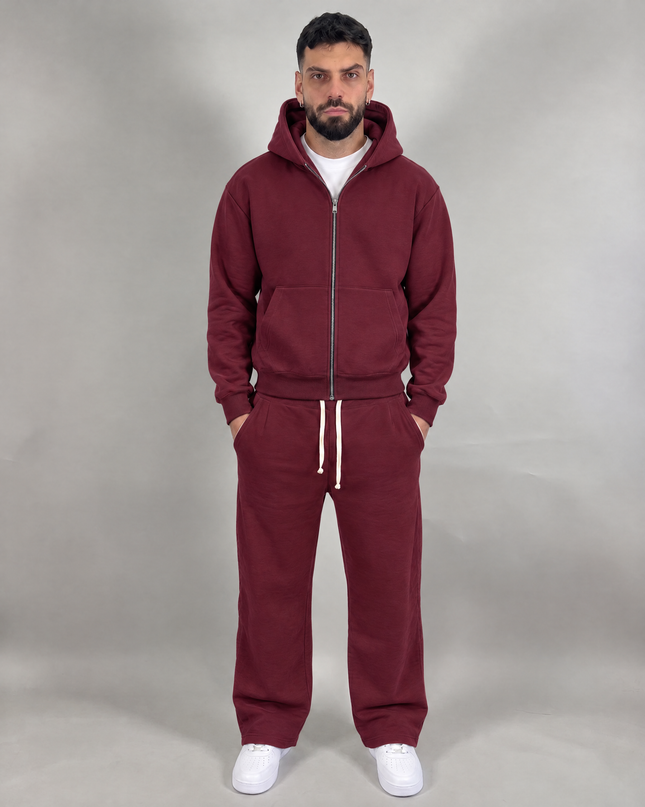 Tuta Comfy Zip bordeaux – streetwear uomo | Street Vibes (foto 6)