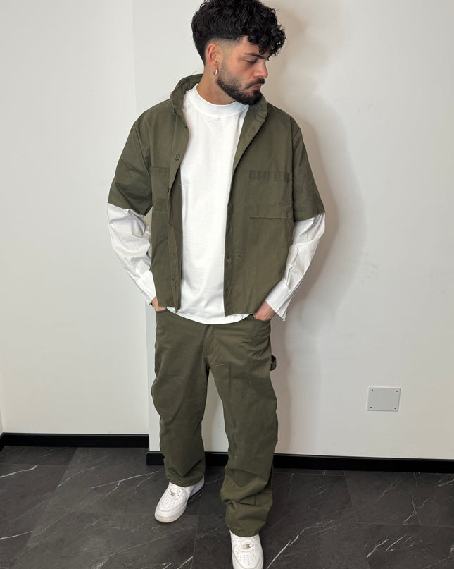 Completo Camicia Zip Verde