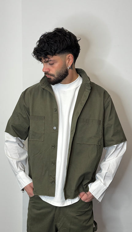 Completo Camicia Zip Verde