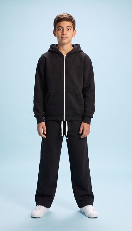 Tuta Comfy Zip nero – streetwear junior ragazzo 10-16 anni | Street Vibes