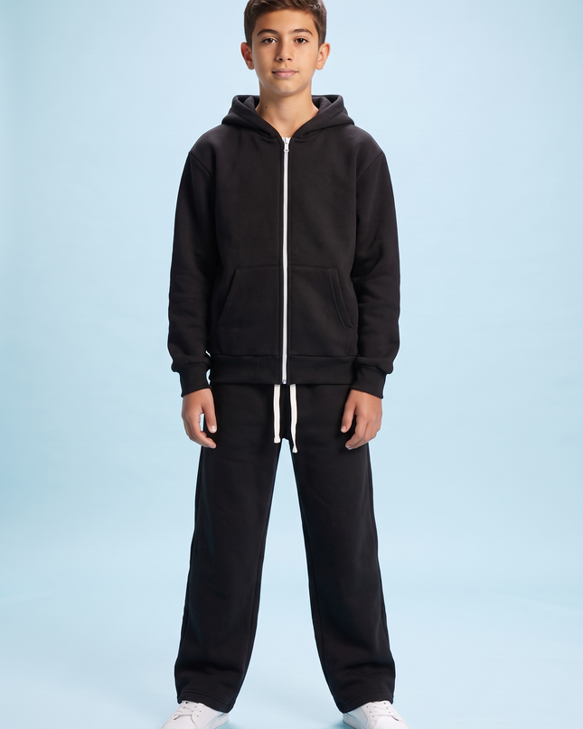 Tuta Comfy Zip nero – streetwear junior ragazzo 10-16 anni | Street Vibes