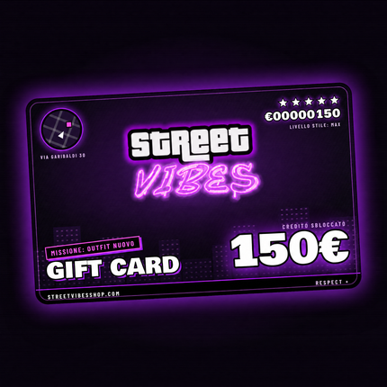 Gift card Street Vibes da 150 € – buono regalo digitale per abbigliamento streetwear